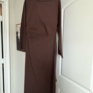 Zara Chocolate Long Sleeve Dress